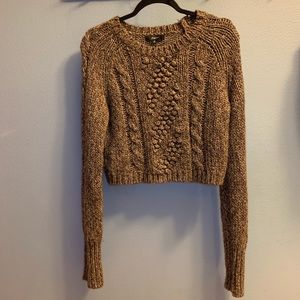 Express taupe knit crop top size medium